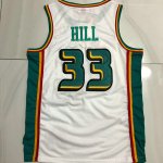 Maillot de Basket #33 Hill Pistons Vintage authentique Blanc